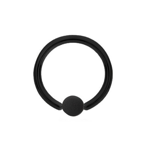 Steel 316L Black Ti-PVD Coated BCR with 3mm Sandblasted Clip-in Ball- 16GA(1.2mm)
