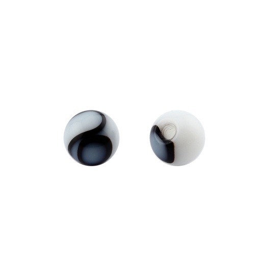 [A-BAL53-1.2-3-T-WT] Acrylic Marble Pattern Screw Ball - 16GA(1.2mm)