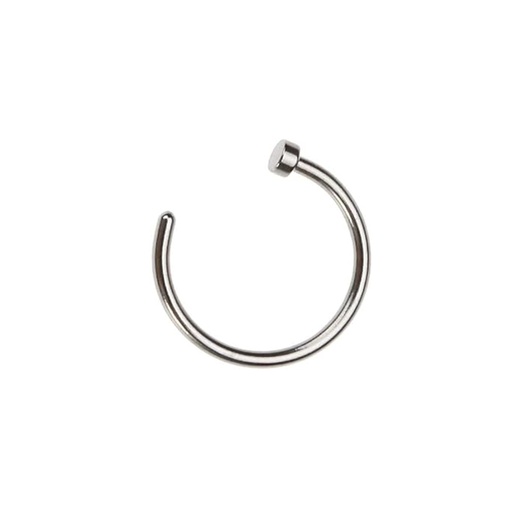 Steel 316L Open Ring Nose Stud with Flat Disc - 18GA(1.0mm)