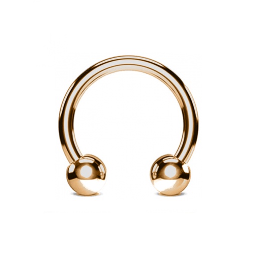 [ACS-CBB01-1.0-8-3/3] Steel 316L Antique Copper Ti-PVD Coated Circular Barbell with Screwballs - 18GA(1.0mm)