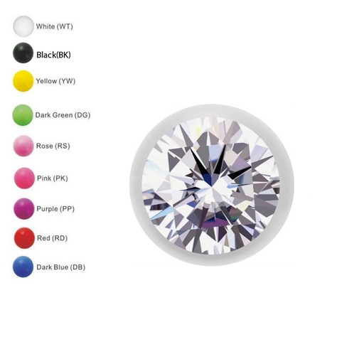 Acrylic Screw Crystal Ball - 14GA(1.6mm)