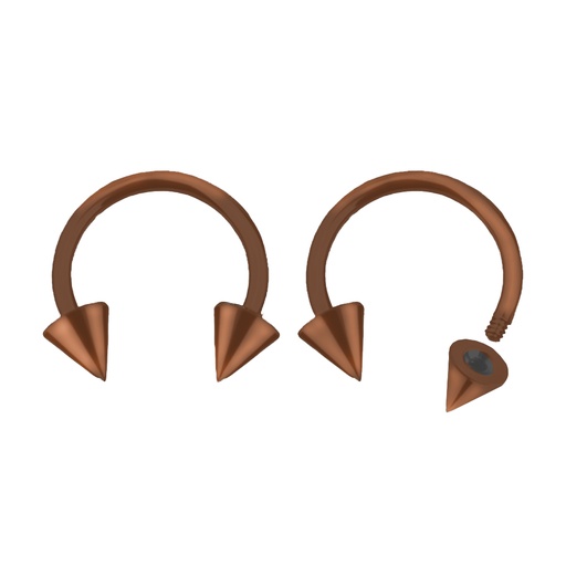[ARGS-CBB04-0.8-10-3] Steel 316L Antique Rose Gold Ti-PVD Coated Circular Barbell with Cones - 20GA(0.8mm)