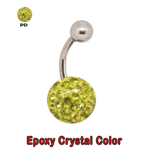 [S-BNF01-1.6-10-5/10-PD] Steel 316L Bananabell with Single Epoxy Covered Balls (5+10mm) - 14GA(1.6mm) 