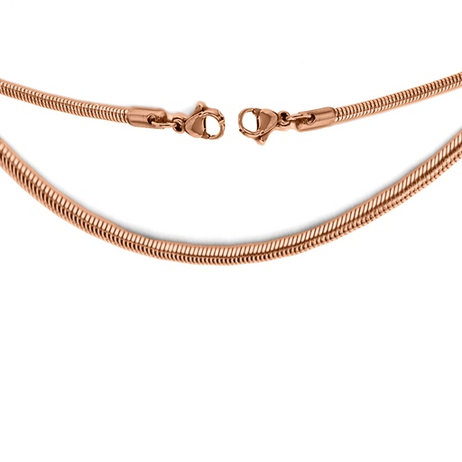 Steel 316L Rose Gold Ti-PVD Coated Snake Chain 