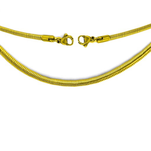 Steel 316L 18K Gold PVD Titanium Coated Snake Chain 