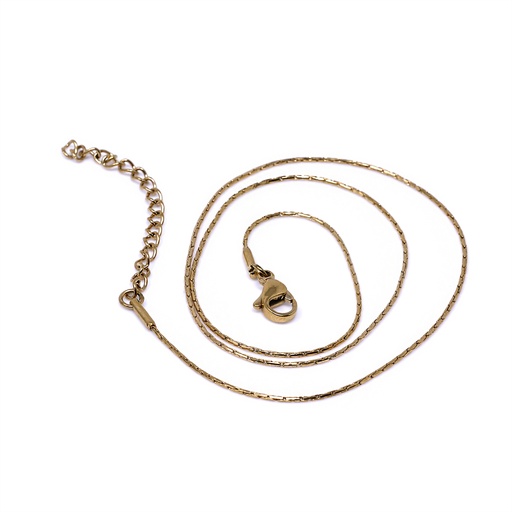 [GDS-NKL223-0.8-50] Steel 316L Gold Ti-PVD Coated Chain with Thin Long Links