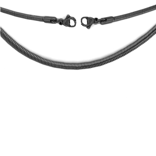 Steel 316L Black Ti-PVD Coated Snake Chain 