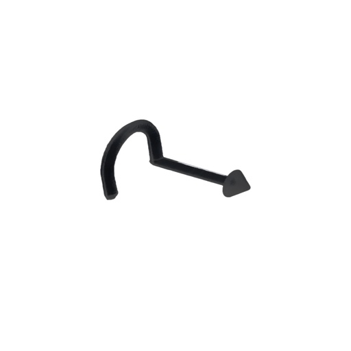 [BKS-NSD04-1.0-7-2] Steel 316L Black Ti-PVD Coated Nose Spiral with Screwable Cone - 18GA(1.0mm)