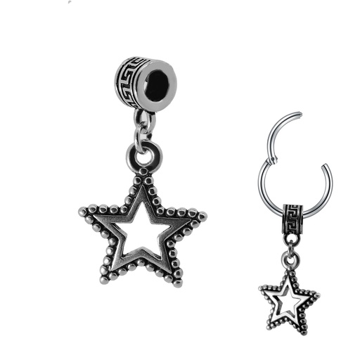 [S-PDT530] Steel 316L  Pendant with Vintage Star 