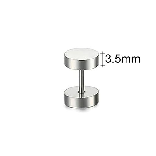 Steel 316L Ear Fake Plug with Disc Thickness 3.5mm - 16GA(1.2mm)