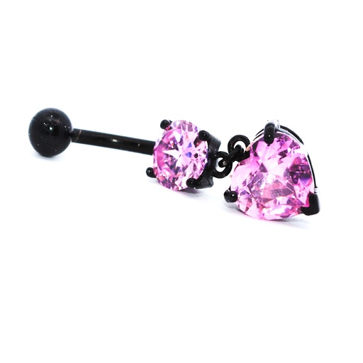 [BKS-BDC101-1.6-10-5] Steel 316L Black PVD Titanium Coated Belly Button Banana in Fashion Design -  -14GA(1.6mm)