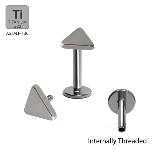 ASTM F136 Titanium G23 Internally Threaded Labret with Triangle Top  