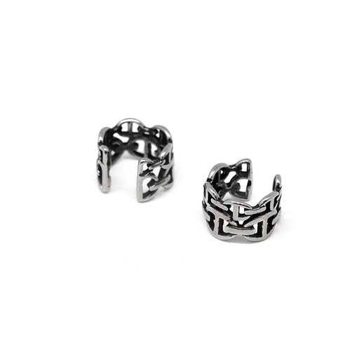 [S-CUF01-10] Steel 316L Non-Piercing Ear Cuff Vintage Hermes Ring Design