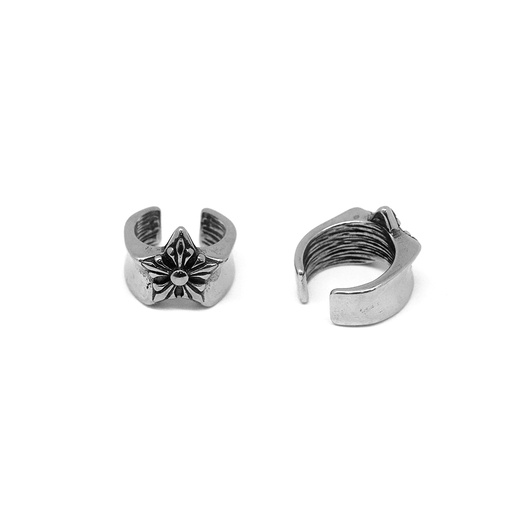 [S-CUF04-10] Steel 316L Non-Piercing Ear Cuff Vintage Chrome Hearts Star Design