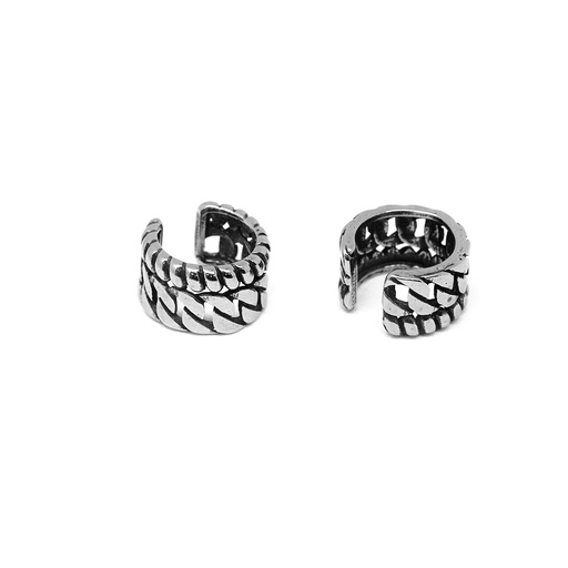 [S-CUF05-10] Steel 316L Non-Piercing Ear Cuff Vintage Curb Links Design