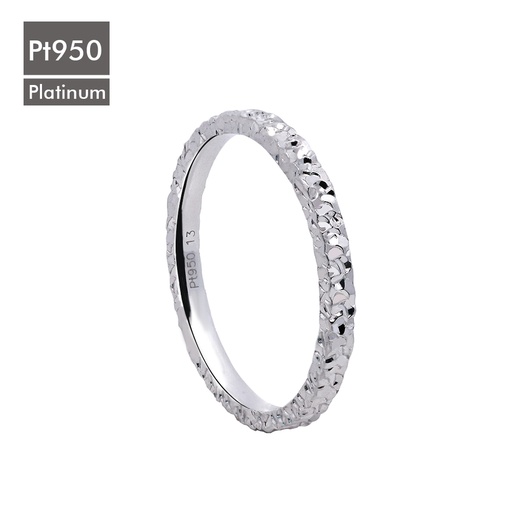 [PT-R100] Platinum PT950 Ring with Diamond Cut Texture