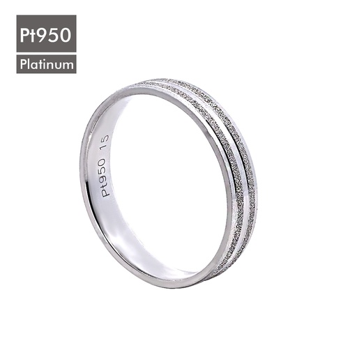 [PT-R101] Platinum PT950 Ring with Diamond Cut Lines
