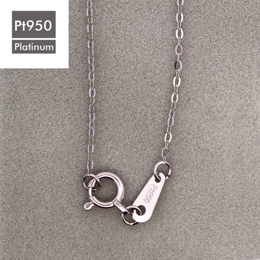 [PT-NKL100] Platinum PT950 Oval Link Chain with Round Spring Clasp
