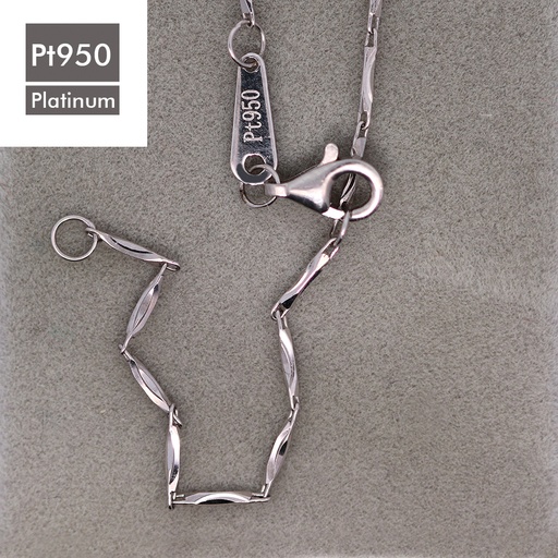 [PT-NKL101] Platinum PT950 Rice Chain with Lobster Clasp