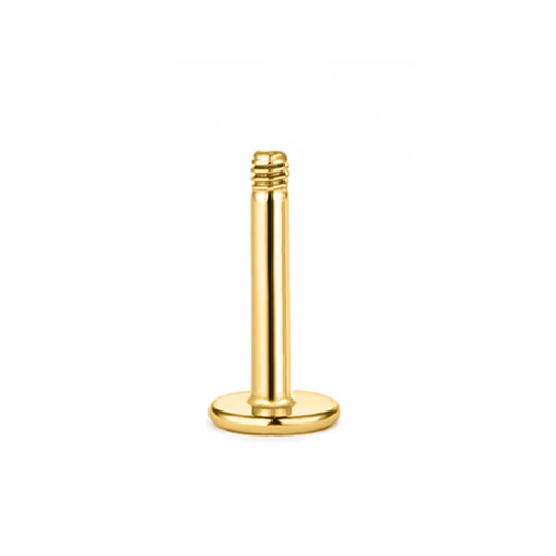 Steel 316L Gold Ti-PVD Labret without Screwballs - 14GA(1.6mm)