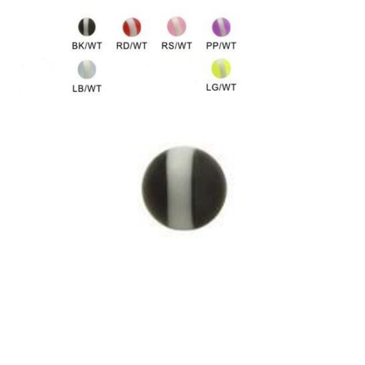Acrylic Screw Ball With White Stripe-14GA(1.6mm)