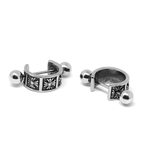 [S-BCUF09-1.0-11-5] Helix Cuff with 316L Steel Barbell