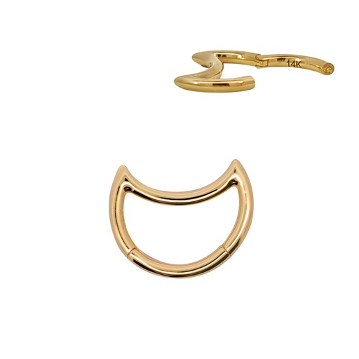 14K Real Gold Moon Design Hinged Segment Ring 