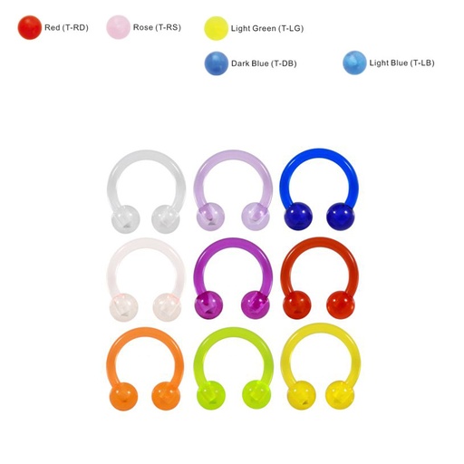 Transparent Bioflex Circular Barbell with Screwballs - 16GA(1.2mm)  