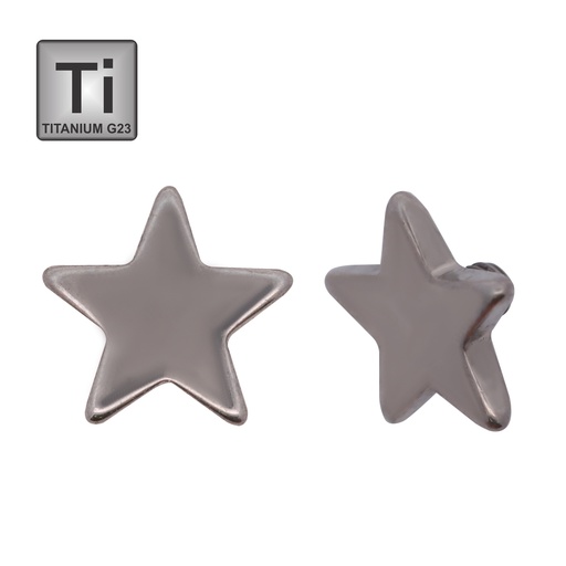 [T-MDA13-1.2-5] Titanium G23/ASTM F-136 Dermal Anchor with Flat Star Disc - 16GA(1.2mm)