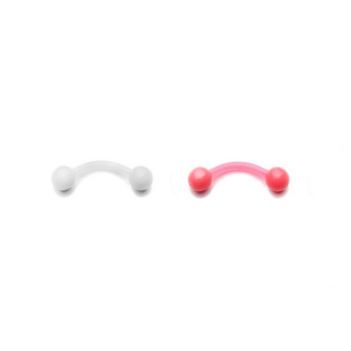 Transparent Bioflex Barbell with UV Screwballs  - 14GA(1.6mm)  