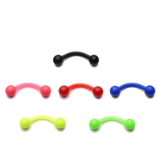 Non-Transparent Bioflex Barbell with UV Screwballs  - 16GA(1.2mm)   