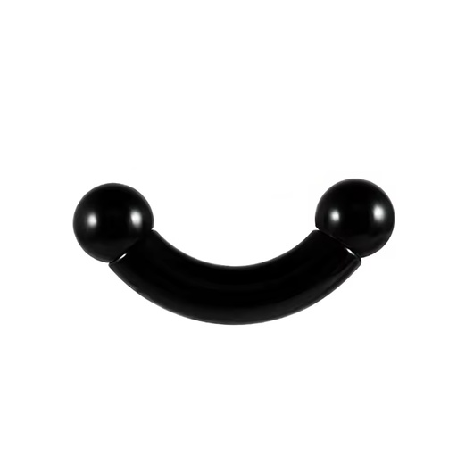 Steel 316L Black Ti-PVD Coated Bananabell with Screwballs (Big Thickness) 