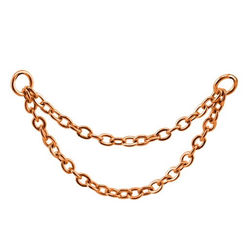 Titanium G23/ASTM F-136 Rose Gold Ti-PVD Coated Double Connector Chain  
