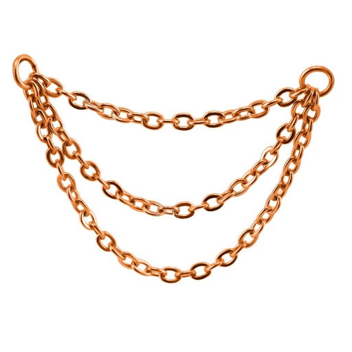 Titanium G23/ASTM F-136 Rose Gold Ti-PVD Coated Triple Connector Chain 