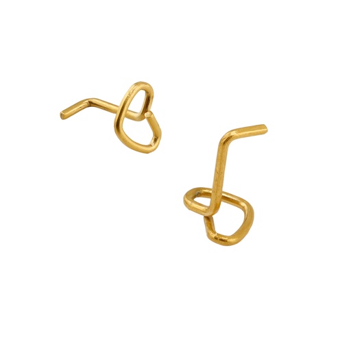 [GDT-NSD93] Titanium G23 Gold Ti-PVD Coated L Nose Spiral with Heart design 