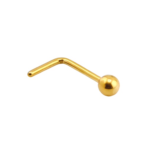 [GDT-NSD61] Titanium G23 Gold Ti-PVD Coated Nose Spiral with Ball 