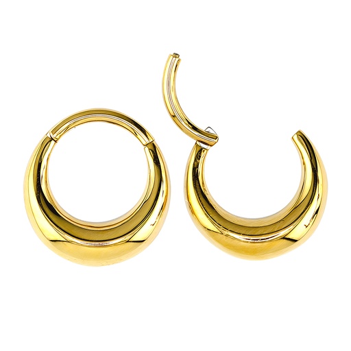 [GDS-SGM344-1.2-8] Steel 316L Gold Ti-PVD Hinged Segment Ring in Chunky Design 