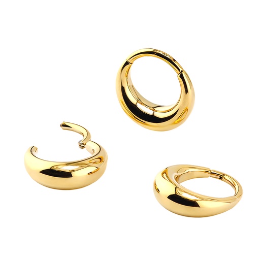 [GDS-SGM344-1.2-8] Steel 316L Gold Ti-PVD Hinged Segment Ring in Chunky Design 
