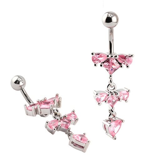 [S-BDC197-1.6-10-5-LR] Steel 316L Belly Button Banana in Fashion Design 