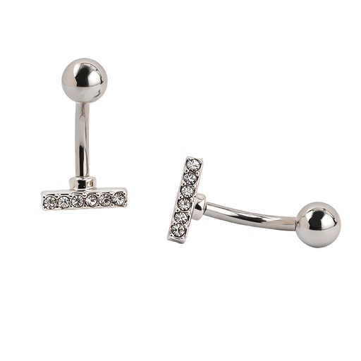 [S-BNC416-1.6-10-5-CC] Steel 316L Belly Button Banana in Fashion Design 