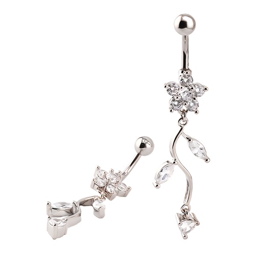 [S-BDC275-1.6-10-5-CC] Steel 316L Belly Button Banana in Fashion Design   