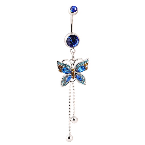 [S-BDC598-1.6-10-5S-SP] Steel 316L Belly Button Banana in Fashion Design   
