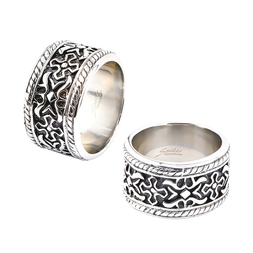 [S-RNG98-CCC] Steel 316L Ring with Chrome Hearts Wide Spider Band Design