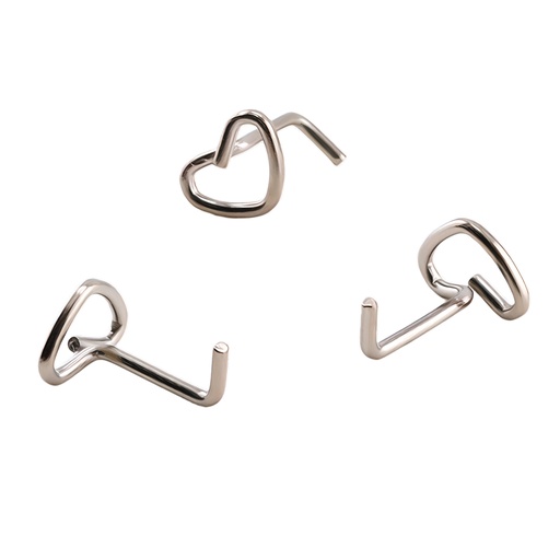 [T-NSD93-0.8-8] Titanium G23 L Nose Spiral with Heart design  