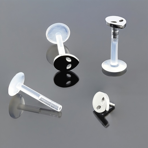 [SA-LAB-PUS23-1.2-10] Push-In Bioflex Labret  with Steel 316L Alien Design Top  