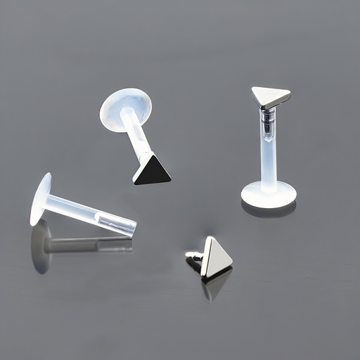 Push-In Bioflex Labret  with Steel 316L Triangle Top    