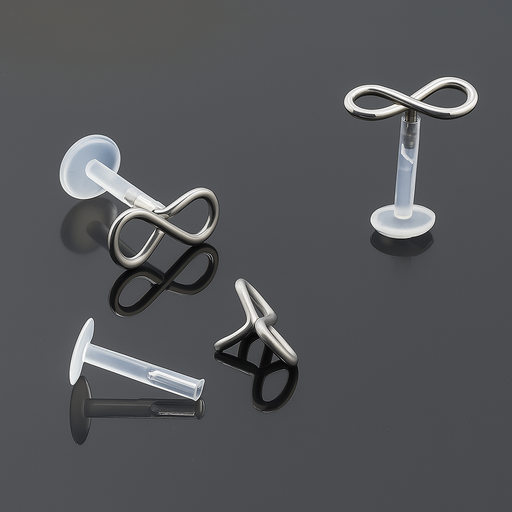 Push-In Bioflex Labret  with Steel 316L Infinity Design Top 