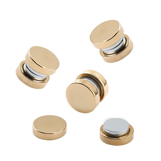 Steel 316L Rose Gold Ti-PVD Coated Round Disc Magnetic Fake Plug