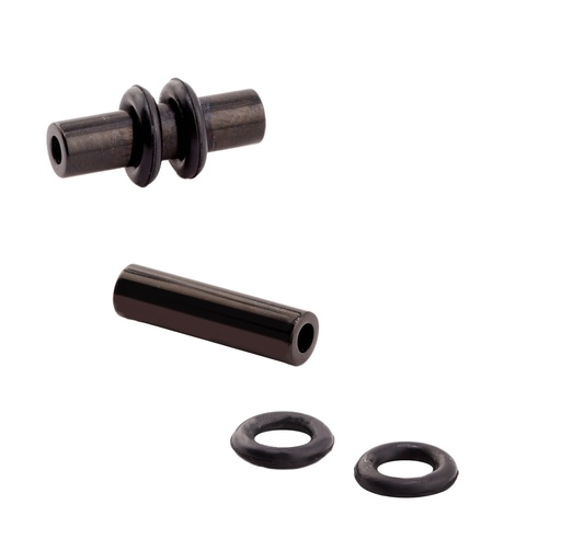 [BKS-TUN17-4] Steel 316L Black Ti-PVD Coated Flesh Tunnel with Rubbers 