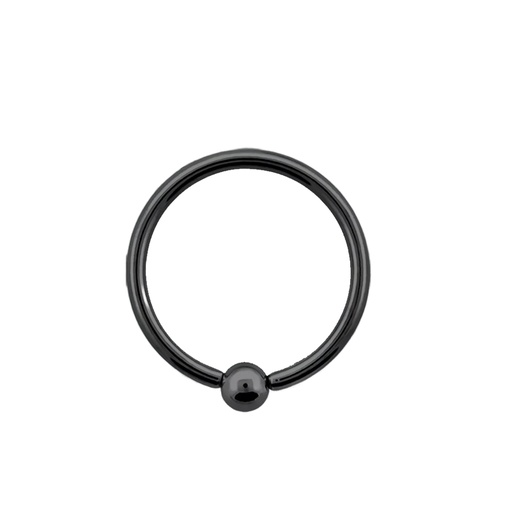 Steel 316L Black Ti-PVD Coated BCR with 3mm Clip-in Ball - 16GA(1.2mm) 
